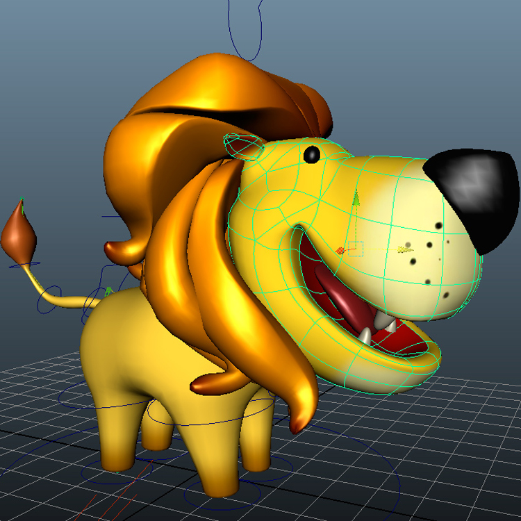 (Animal-0027) -3D-Cartoon lion